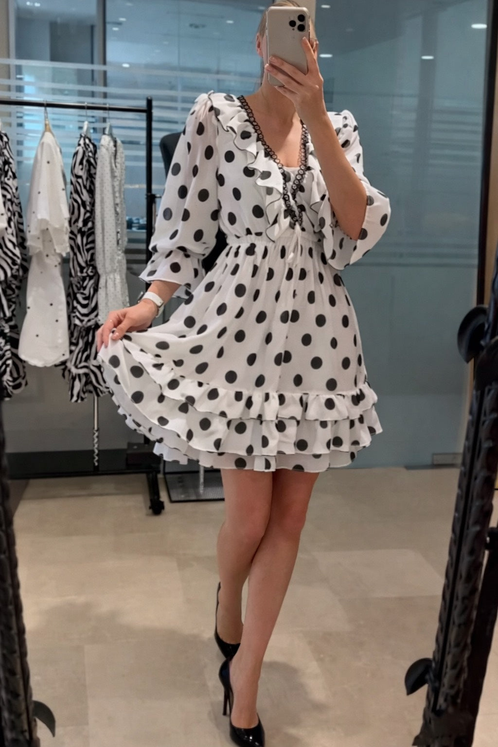 White Dress with Black Polka Dots – Fashion By Gore