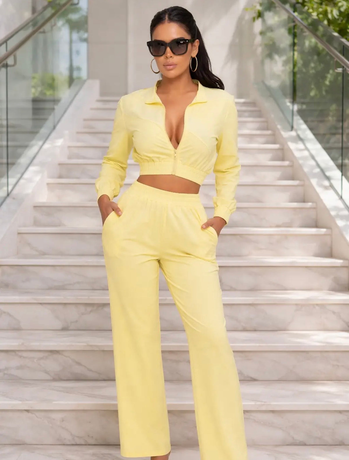 Chic Cropped Lounge Set