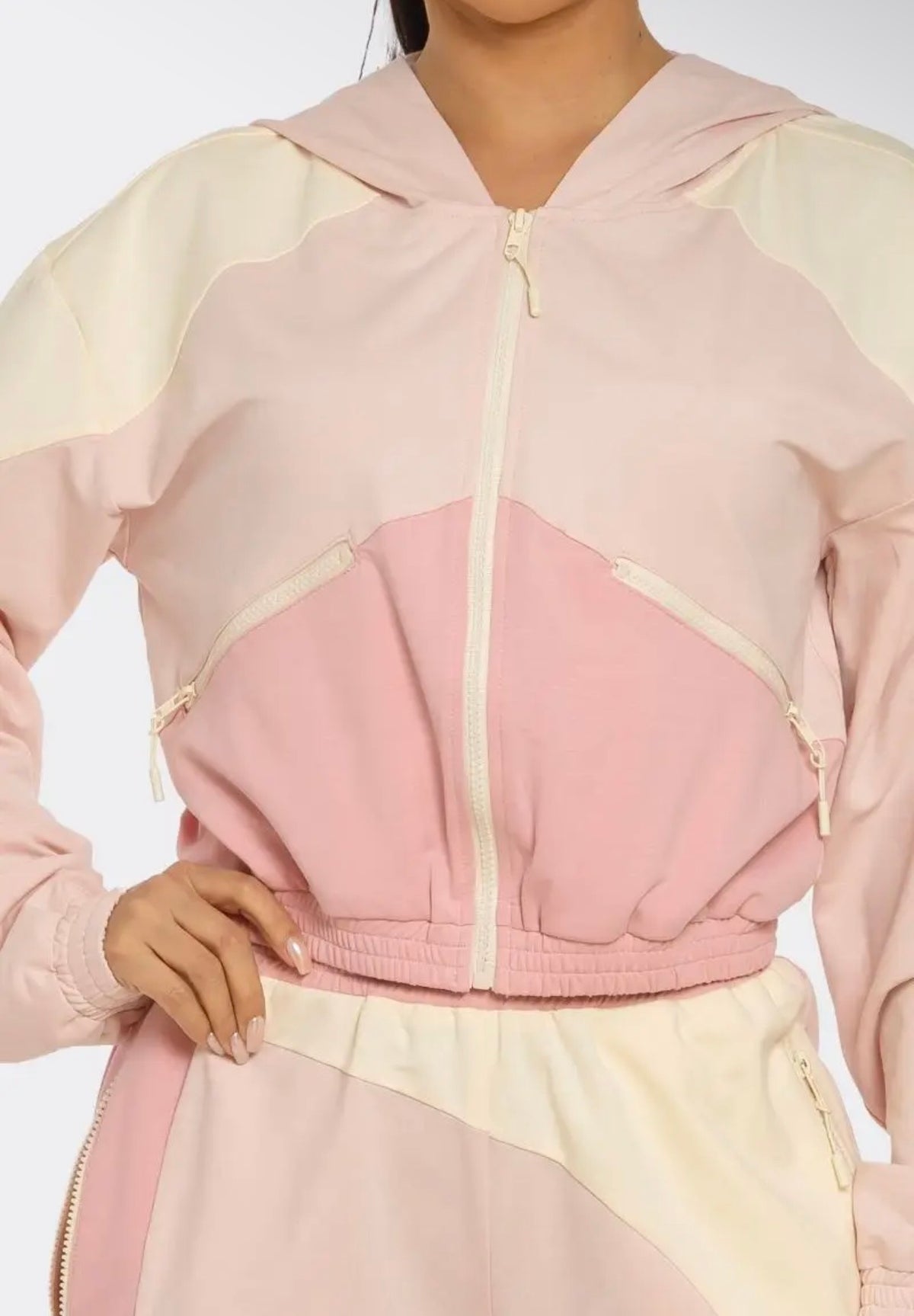 Color Block Wide Pant Set